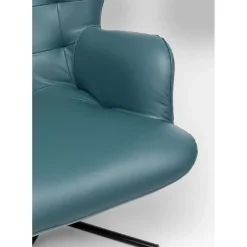 Fauteuil Pivotant Oscar Cuir Bleu