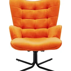 Fauteuil Pivotant Oscar Velours Orange