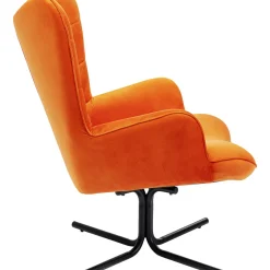 Fauteuil Pivotant Oscar Velours Orange