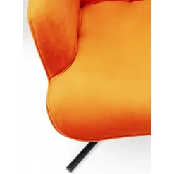 Fauteuil Pivotant Oscar Velours Orange