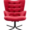 Fauteuil Pivotant Oscar Velours Rouge