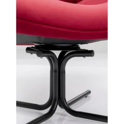 Fauteuil Pivotant Oscar Velours Rouge