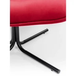 Fauteuil Pivotant Oscar Velours Rouge