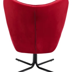 Fauteuil Pivotant Oscar Velours Rouge