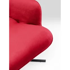 Fauteuil Pivotant Oscar Velours Rouge