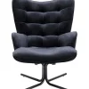 Fauteuil Pivotant Oscar Velours Noir