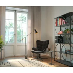 Fauteuil Pivotant Oscar Velours Noir