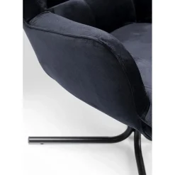 Fauteuil Pivotant Oscar Velours Noir