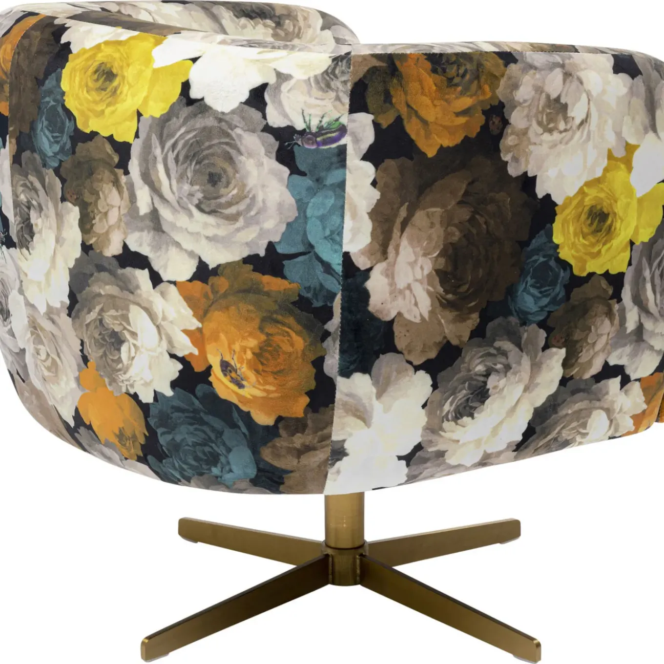 Fauteuil Pivotant Peony Flower Jaune