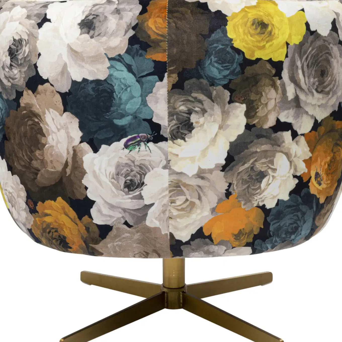 Fauteuil Pivotant Peony Flower Jaune