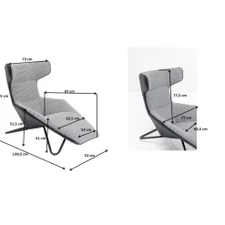 Fauteuil Relax Granada Noir-Blanc