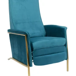 Fauteuil Relax Lazy Velours Bleu
