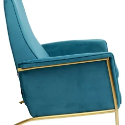 Fauteuil Relax Lazy Velours Bleu