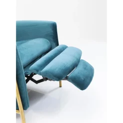 Fauteuil Relax Lazy Velours Bleu