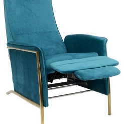 Fauteuil Relax Lazy Velours Bleu