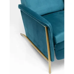 Fauteuil Relax Lazy Velours Bleu