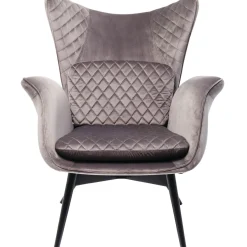 Fauteuil Tudor Velvet Gris-Argente