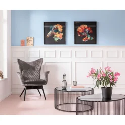 Fauteuil Tudor Velvet Gris-Argente