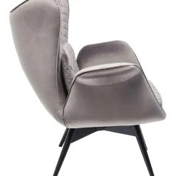 Fauteuil Tudor Velvet Gris-Argente