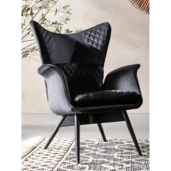 Fauteuil Tudor Velvet Noir