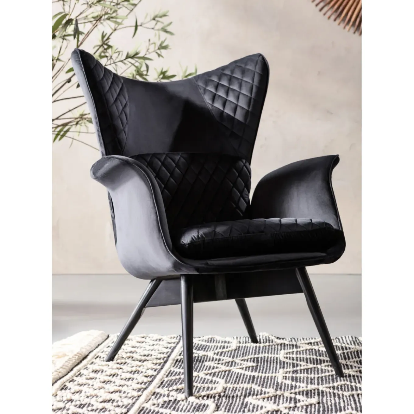 Fauteuil Tudor Velvet Noir