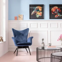 Fauteuil Tudor Velvet Petrol