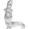 Figurine Déco Alligator Argente 39Cm