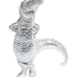 Figurine Déco Alligator Argente 39Cm