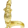 Figurine Déco Alligator Dore 39Cm