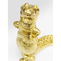 Figurine Déco Alligator Dore 39Cm