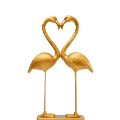 Figurine Déco Flamingo Love Dore 63Cm