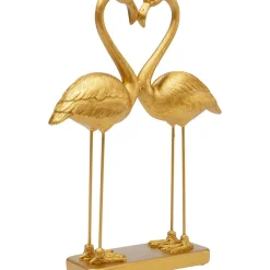 Figurine Déco Flamingo Love Dore 39Cm