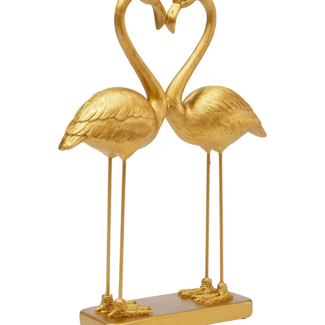 Figurine Déco Flamingo Love Dore 39Cm