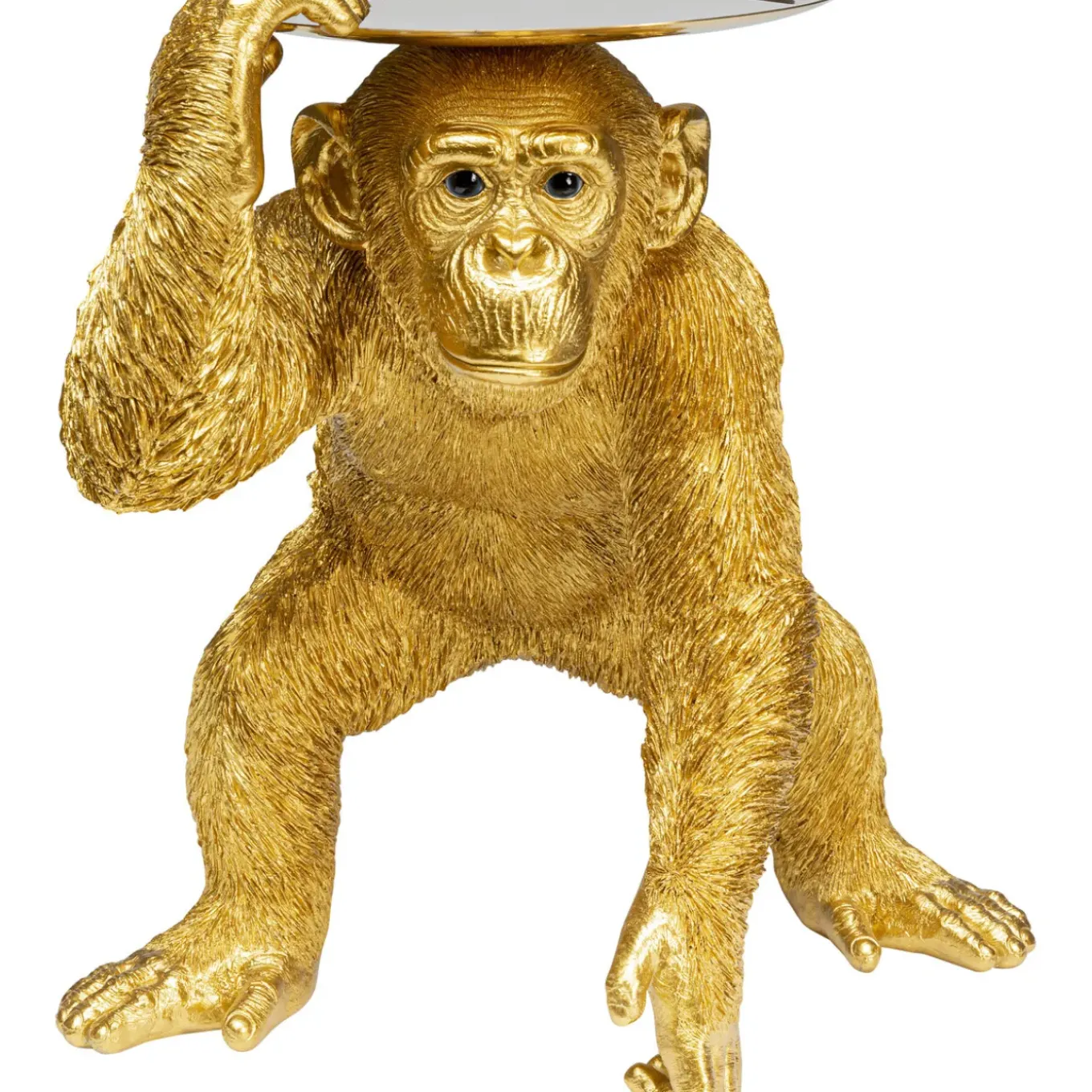 Figurine Décorative Butler Playing Chimp Dore 52Cm