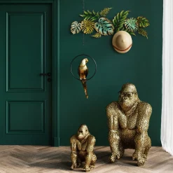 Figurine Décorative Gorilla Dore 80Cm