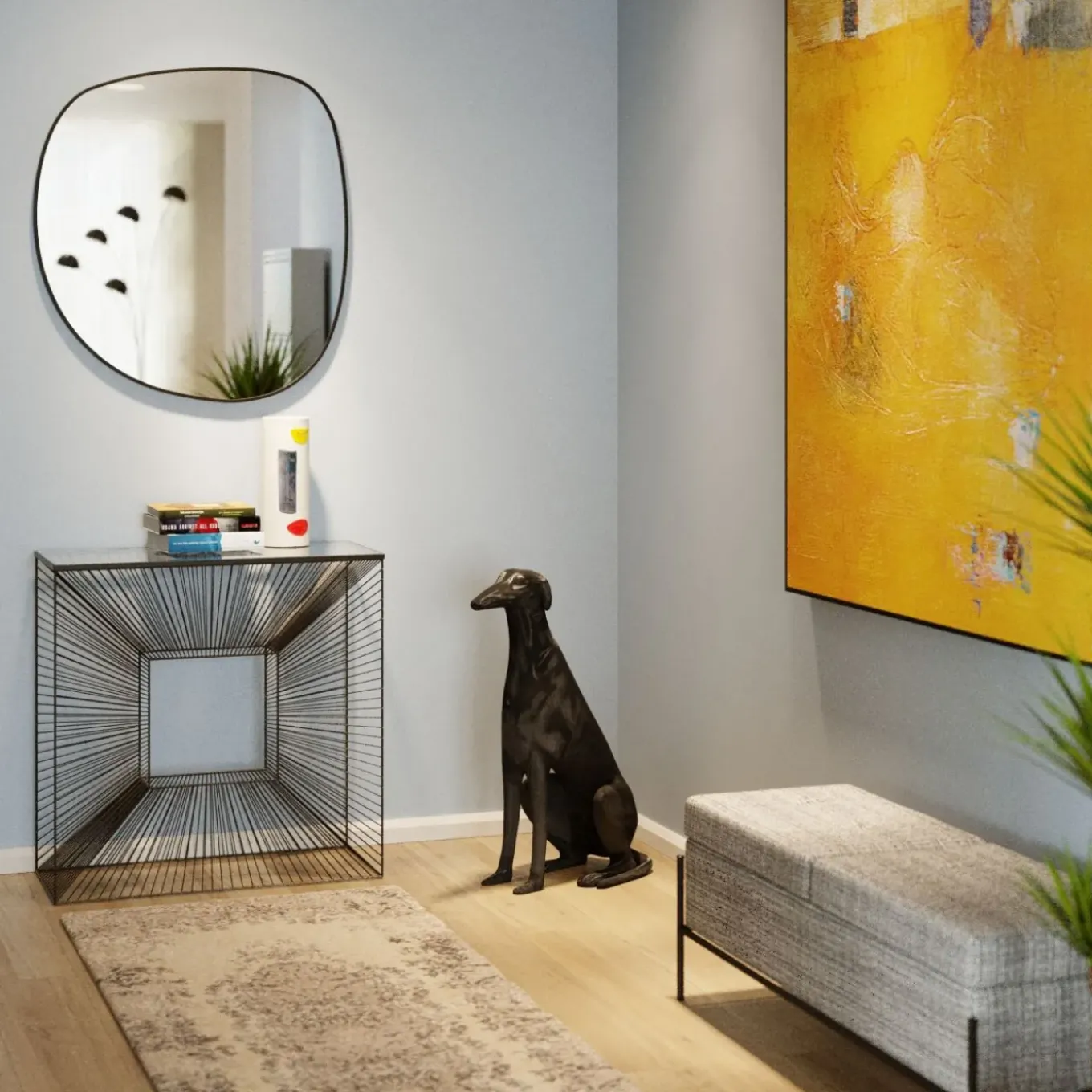 Figurine Décorative Greyhound Bruno Noir Mat 80Cm