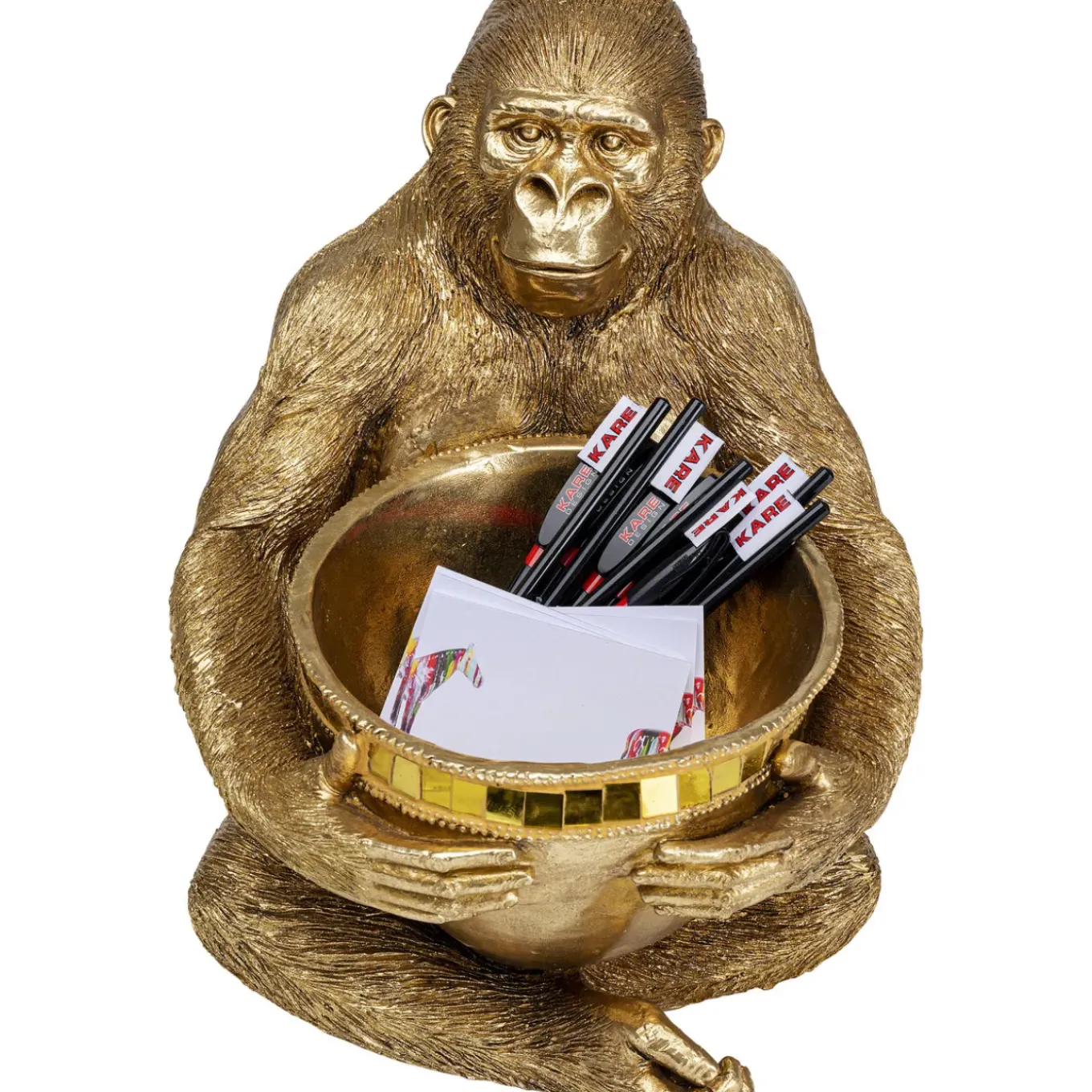 Figurine Décorative Holding Bowl Dore 41Cm