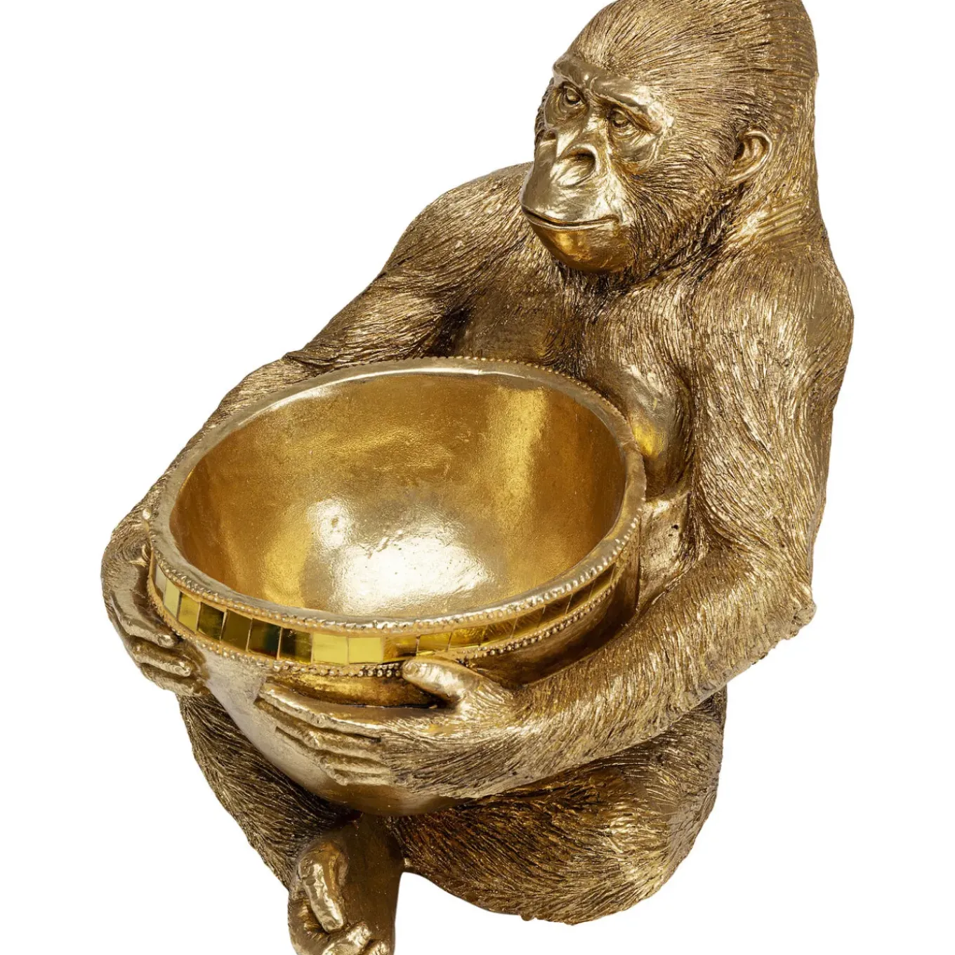 Figurine Décorative Holding Bowl Dore 41Cm