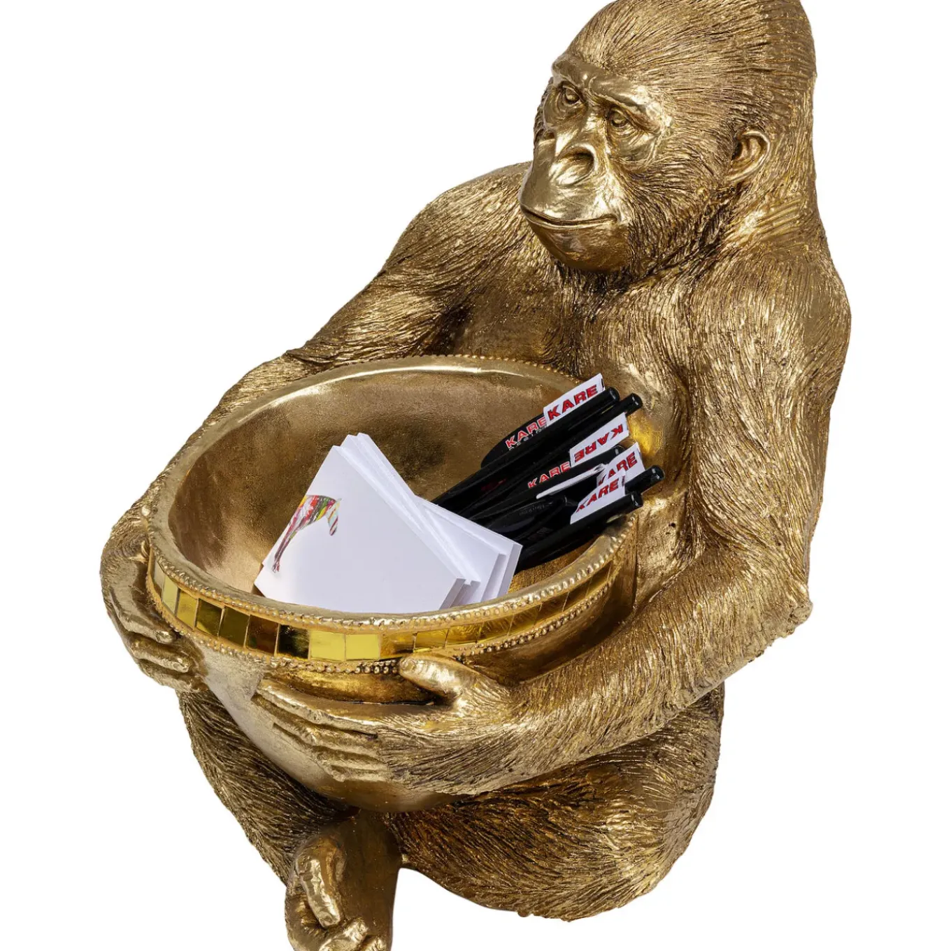 Figurine Décorative Holding Bowl Dore 41Cm