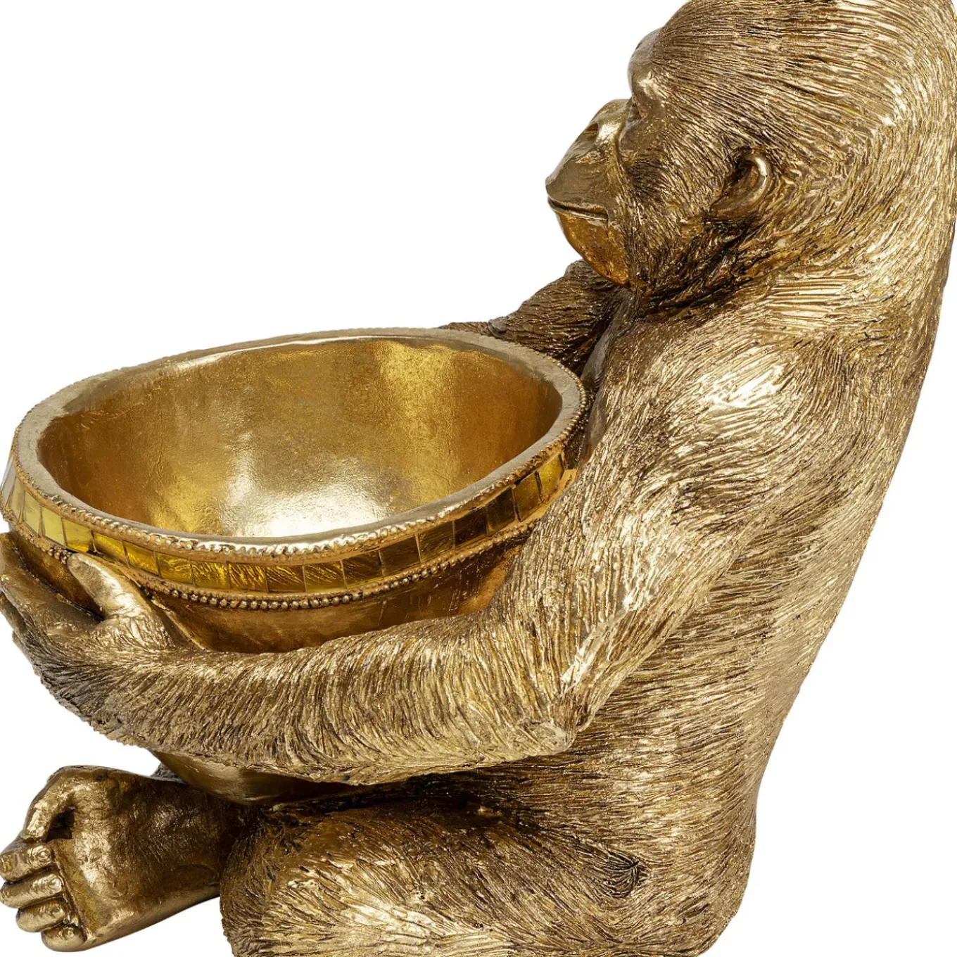 Figurine Décorative Holding Bowl Dore 41Cm