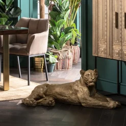 Figurine Décorative Lion Dore 113Cm