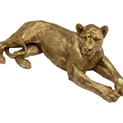 Figurine Décorative Lion Dore 113Cm