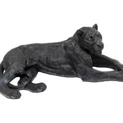 Figurine Décorative Lion Noir 113Cm