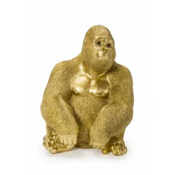 Figurine Décorative Monkey Gorilla Side Dore 39Cm