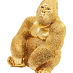 Figurine Décorative Monkey Gorilla Side Dore 39Cm