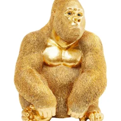 Figurine Décorative Monkey Gorilla Side Dore 39Cm