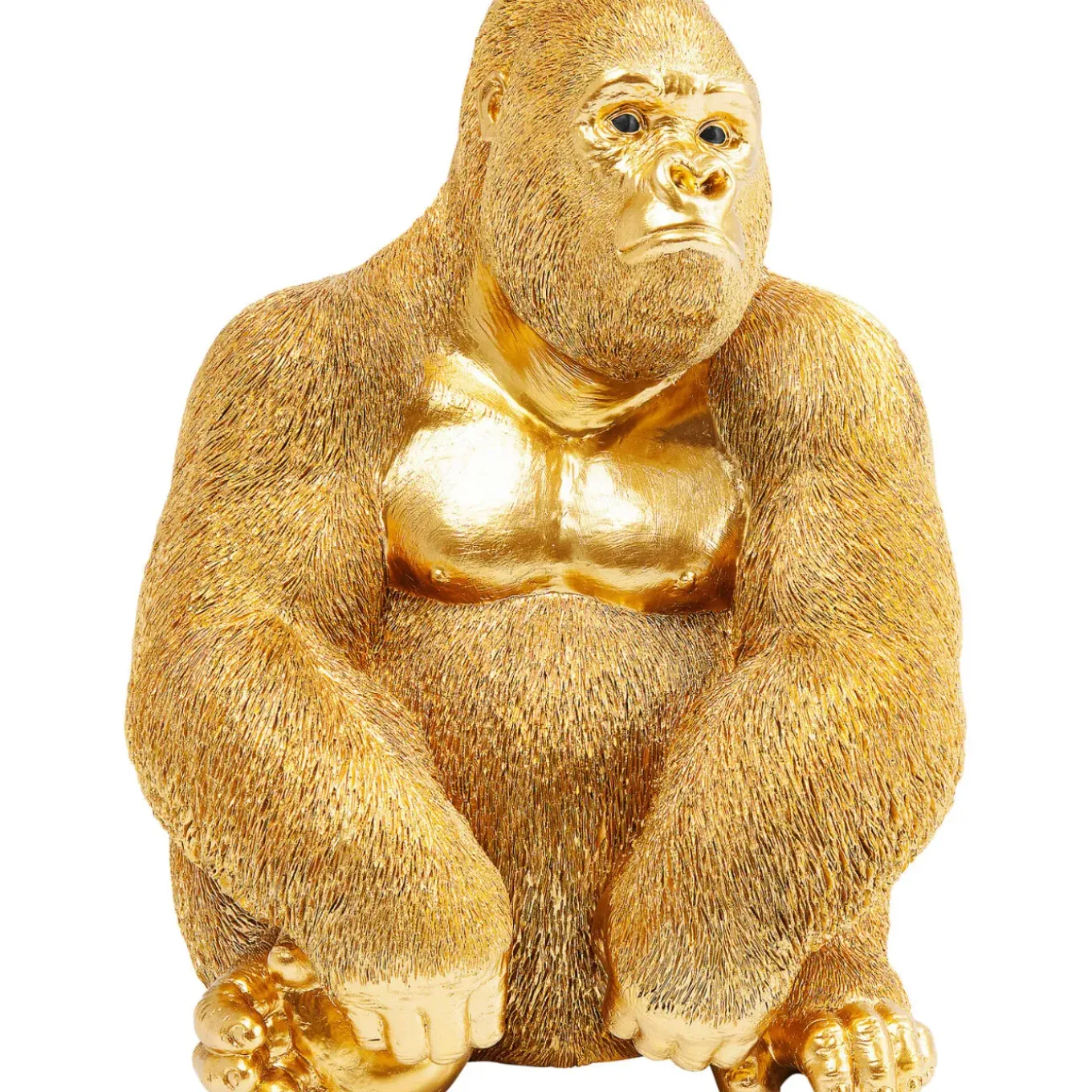 Figurine Décorative Monkey Gorilla Side Dore 39Cm