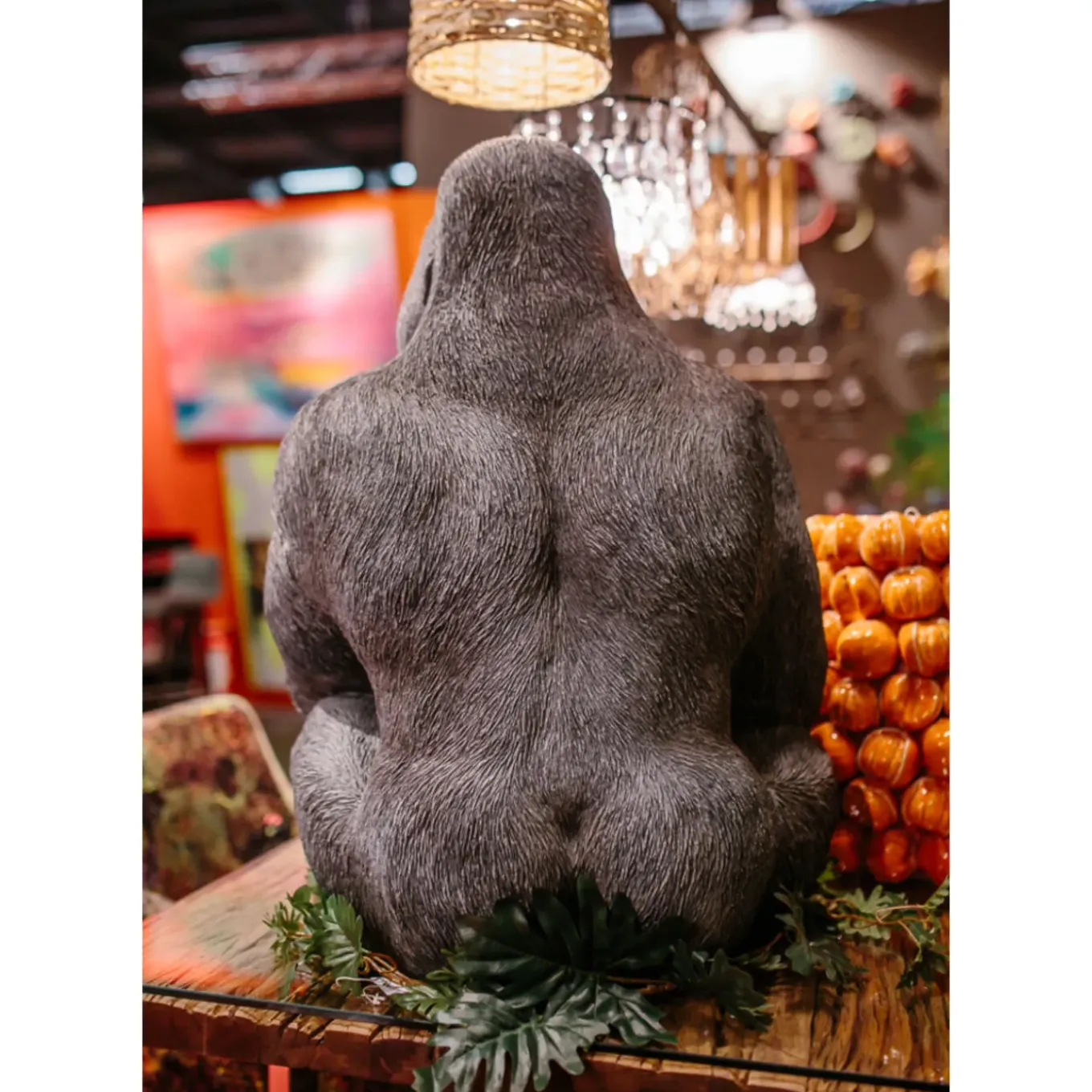 Figurine Décorative Monkey Gorilla Side Noir76Cm