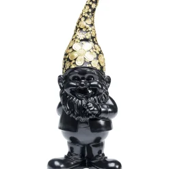 Figurine Décorative Nain Standing Noir-Dore 45