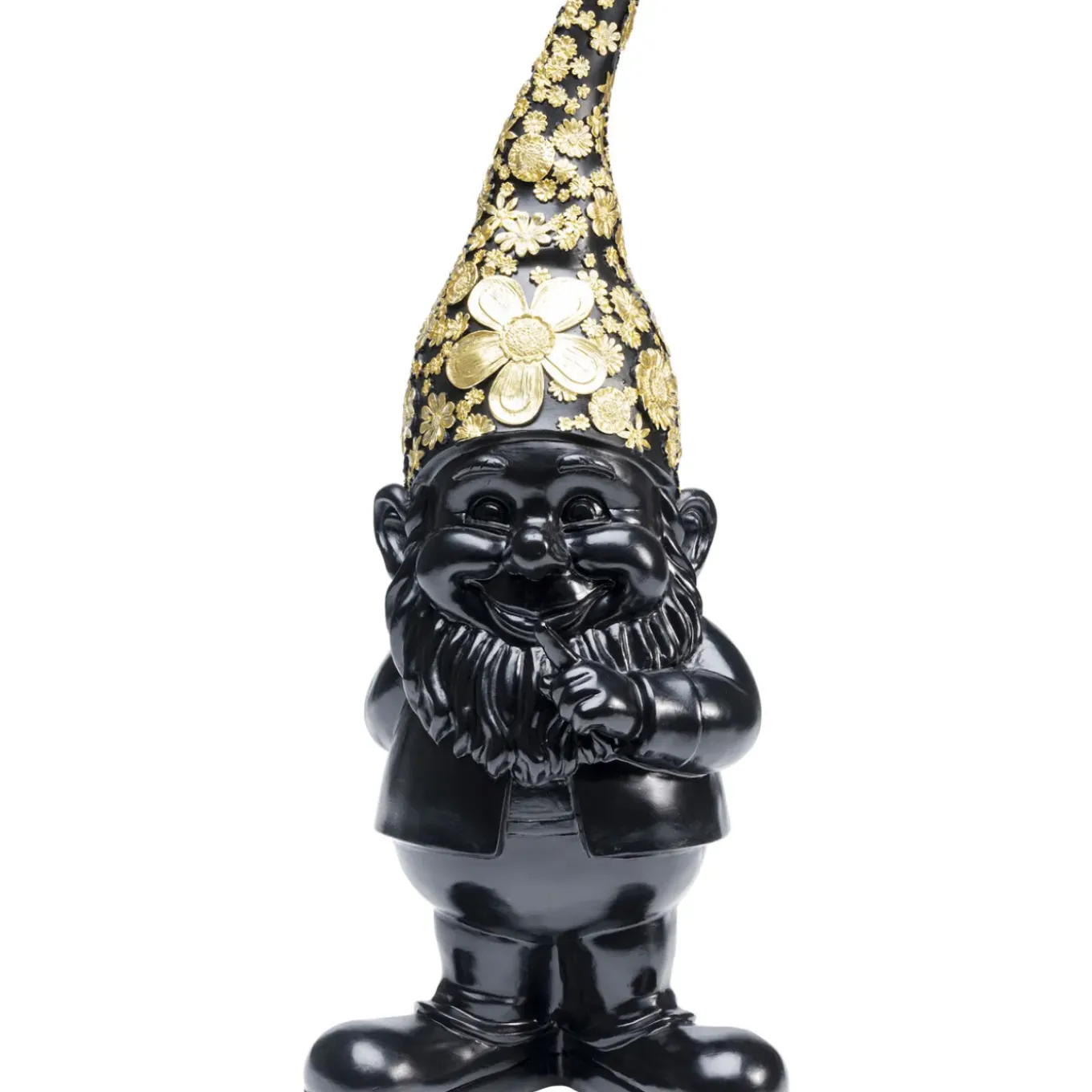 Figurine Décorative Nain Standing Noir-Dore 45